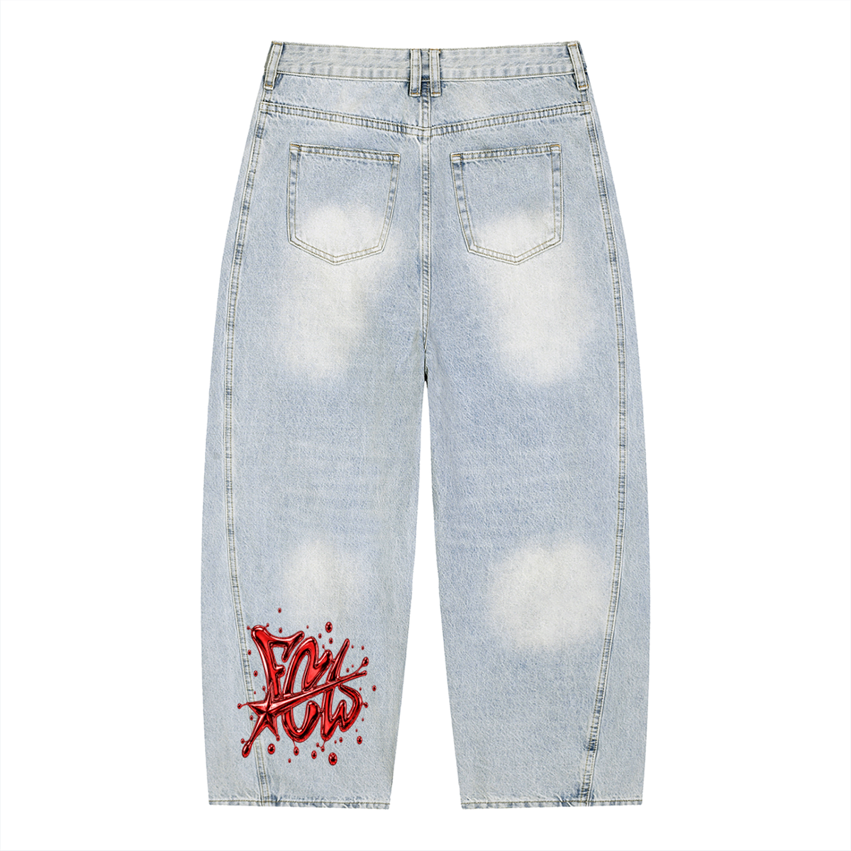Men's Vintage Wash Sunfade Barrel Leg Jeans