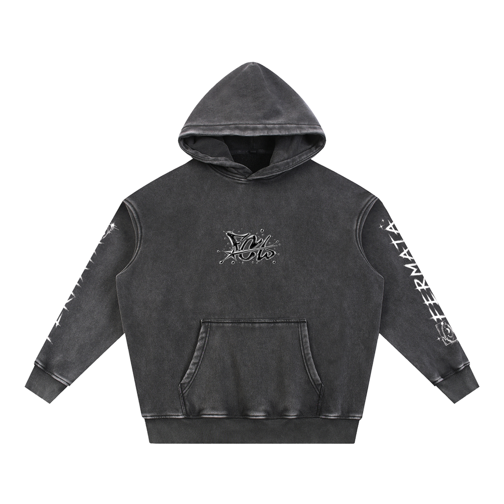 Snow Wash Fleece Oversize Hoodie