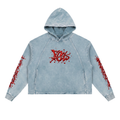 Vintage Washed Frayed-Hem Hoodie