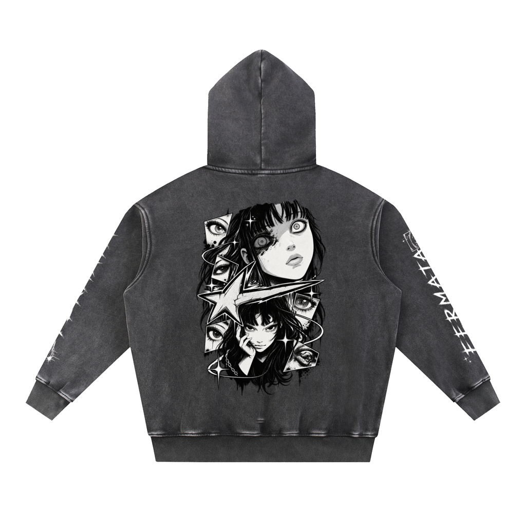 Snow Wash Fleece Oversize Hoodie