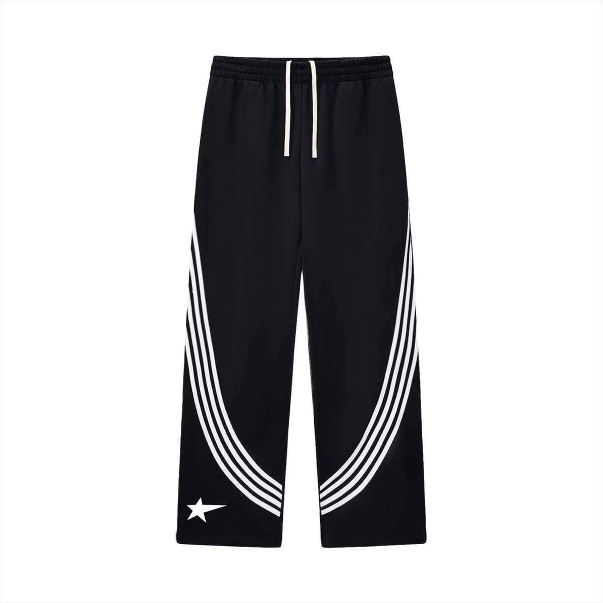 Curved Stripe Straight Sweatpants