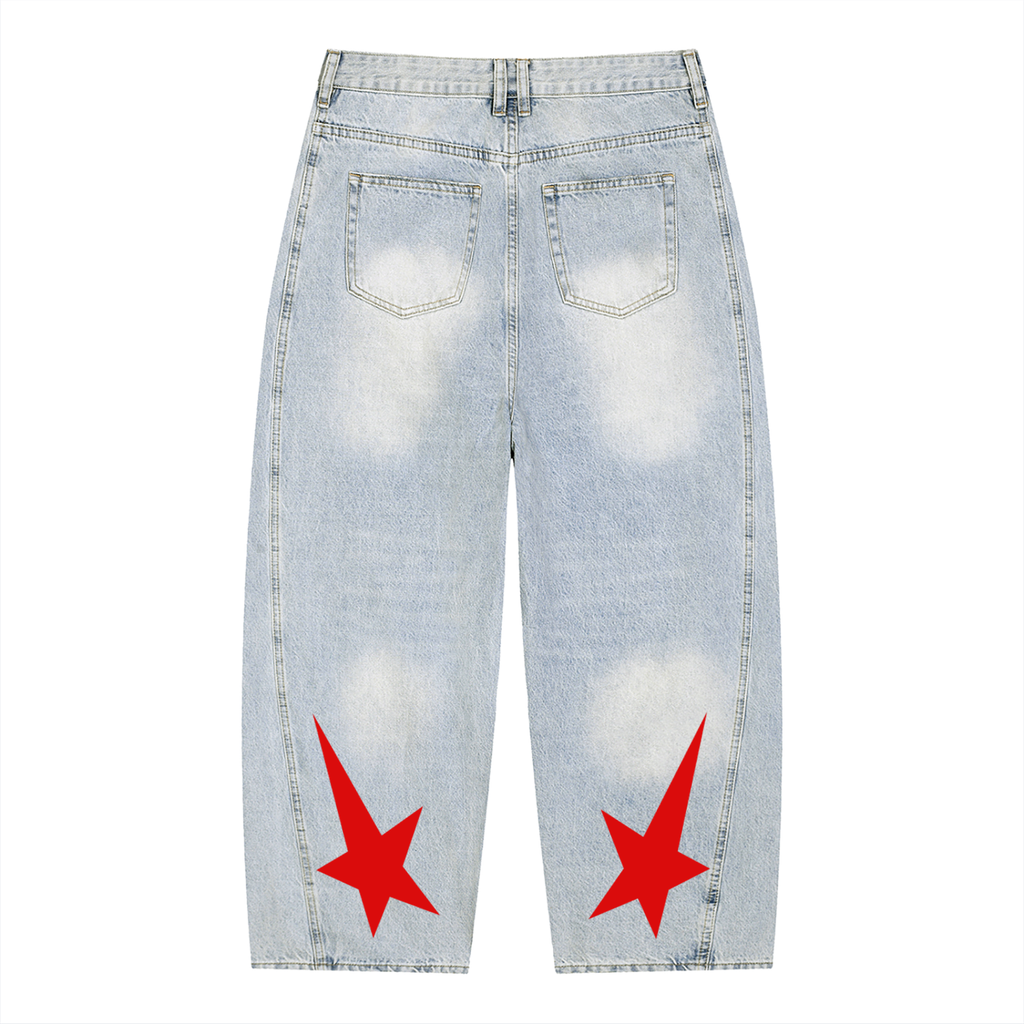 Men's Vintage Wash Sunfade Barrel Leg Jeans