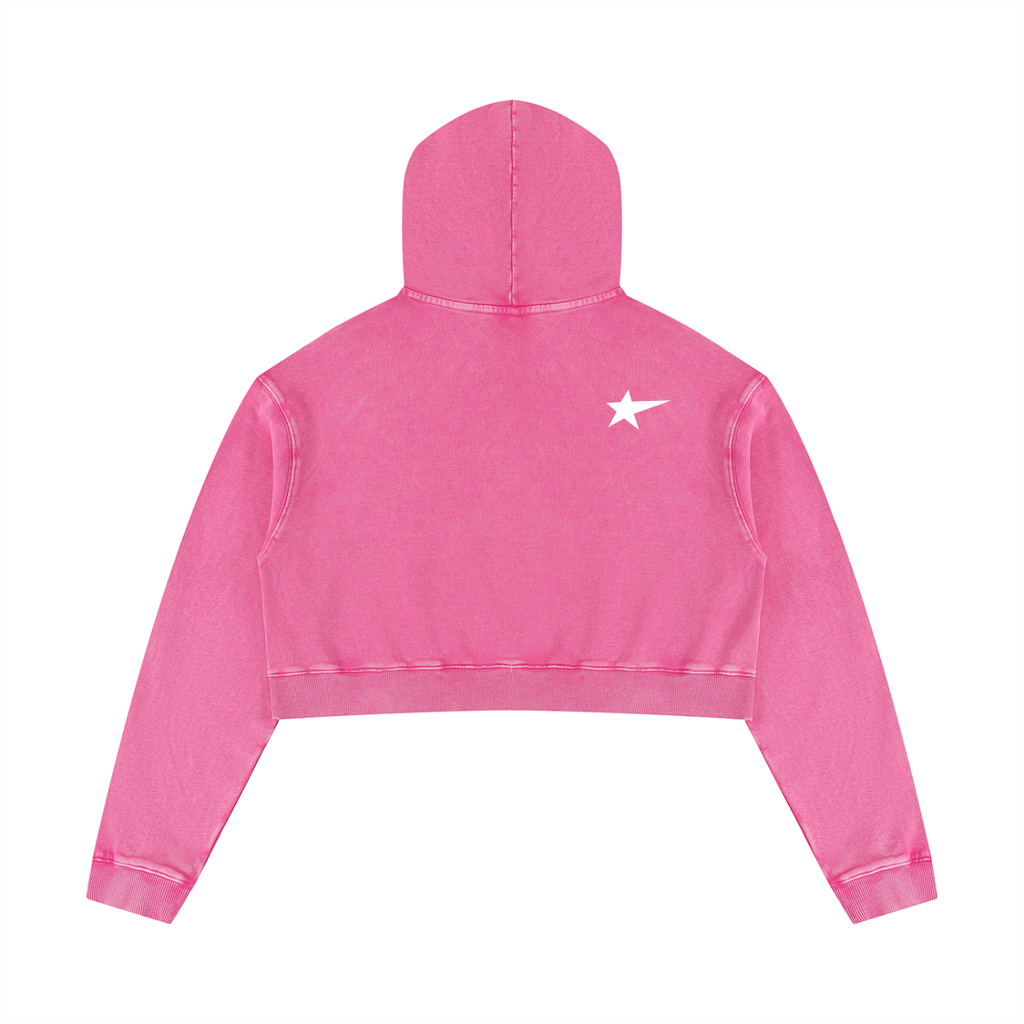Women’s Mineral Washed Crop Hoodie
