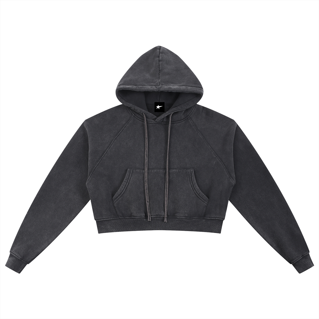 Snow Washed Cropped Hoodie