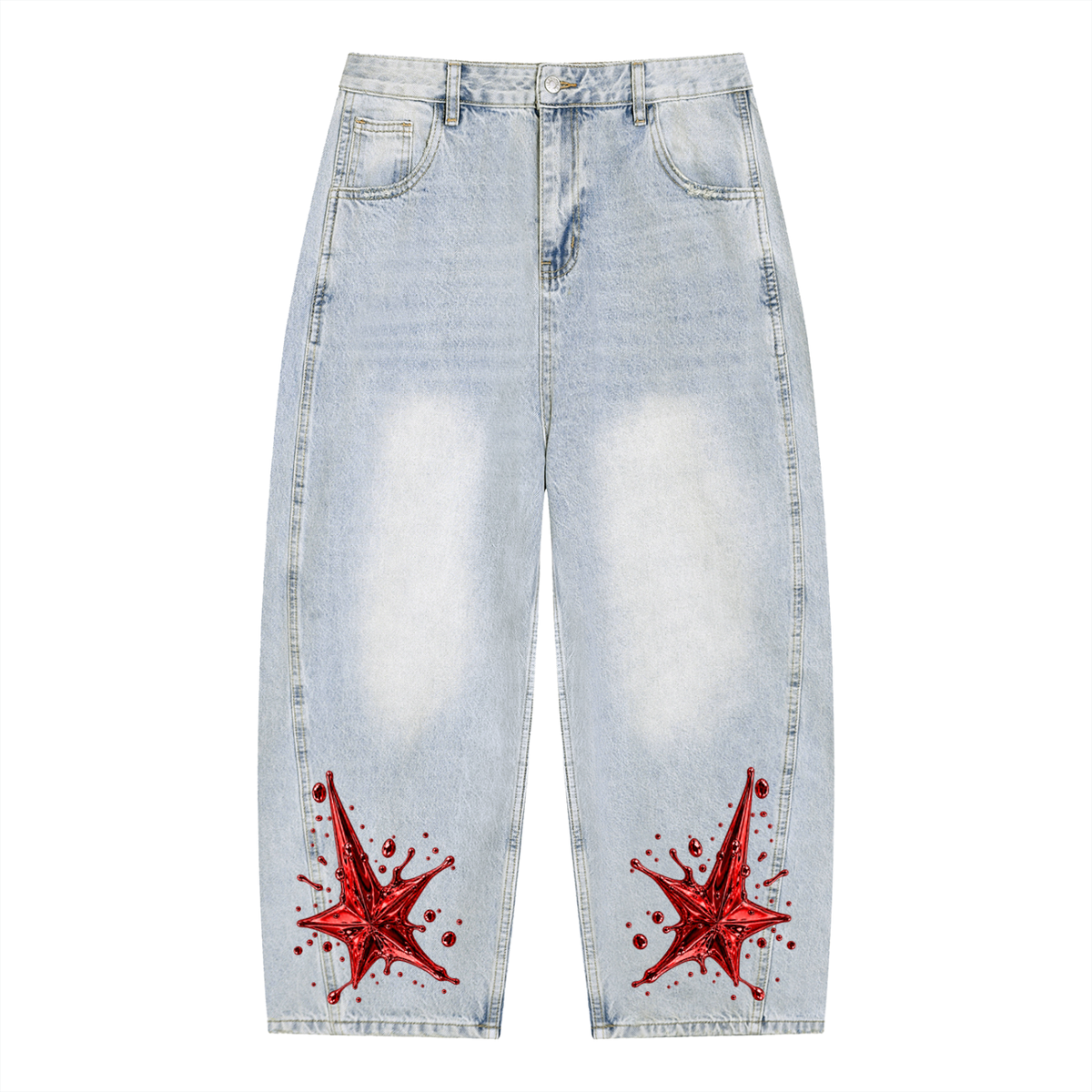 Men's Vintage Wash Sunfade Barrel Leg Jeans