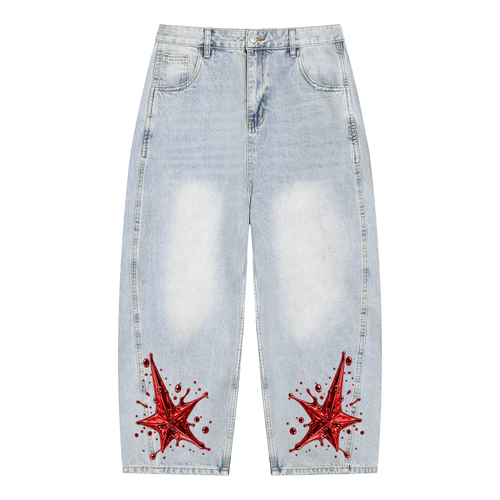 Men's Vintage Wash Sunfade Barrel Leg Jeans