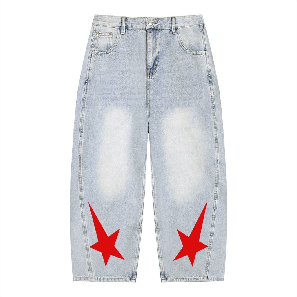 Men's Vintage Wash Sunfade Barrel Leg Jeans