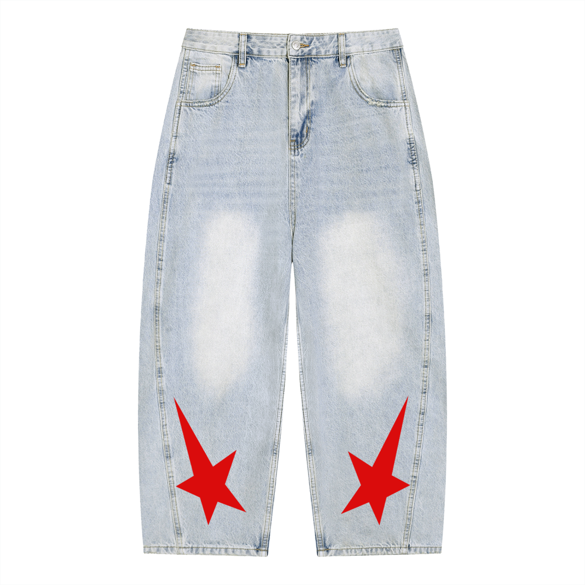 Men's Vintage Wash Sunfade Barrel Leg Jeans