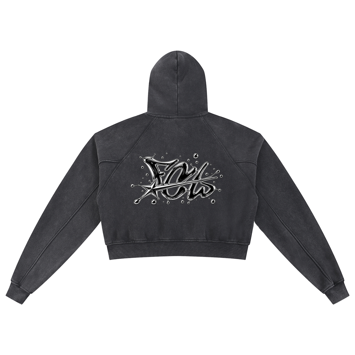 Snow Washed Cropped Hoodie