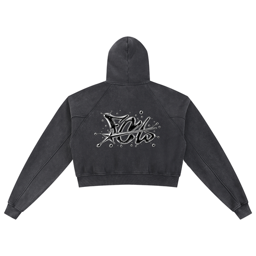 Snow Washed Cropped Hoodie